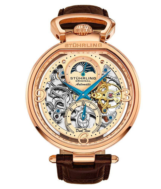 Beige Dial / Rose Case / Brown Band