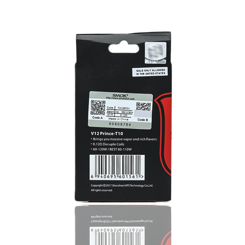 v12 prince t10 wattage