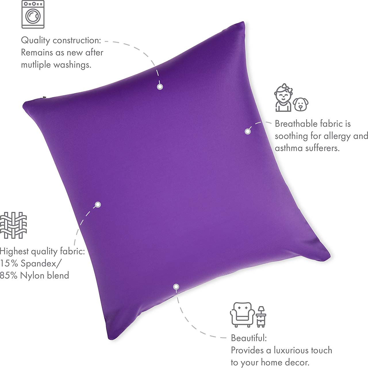 Pillow & Cover / Dark Lavendar