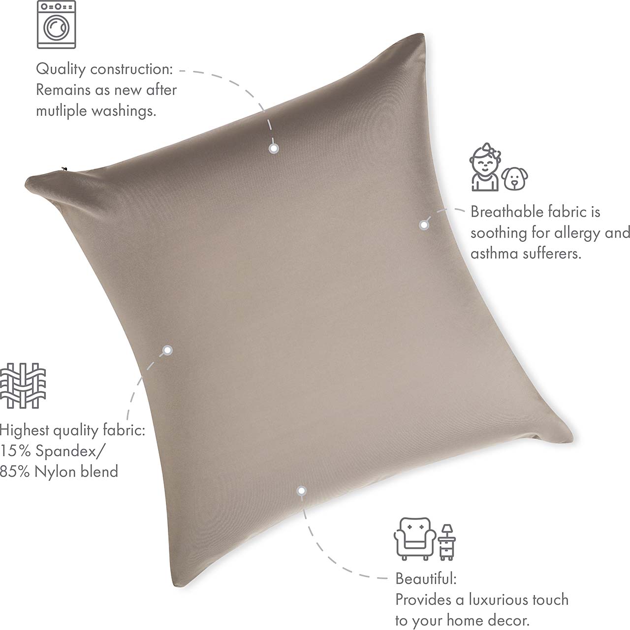 Pillow & Cover / Stone Grey