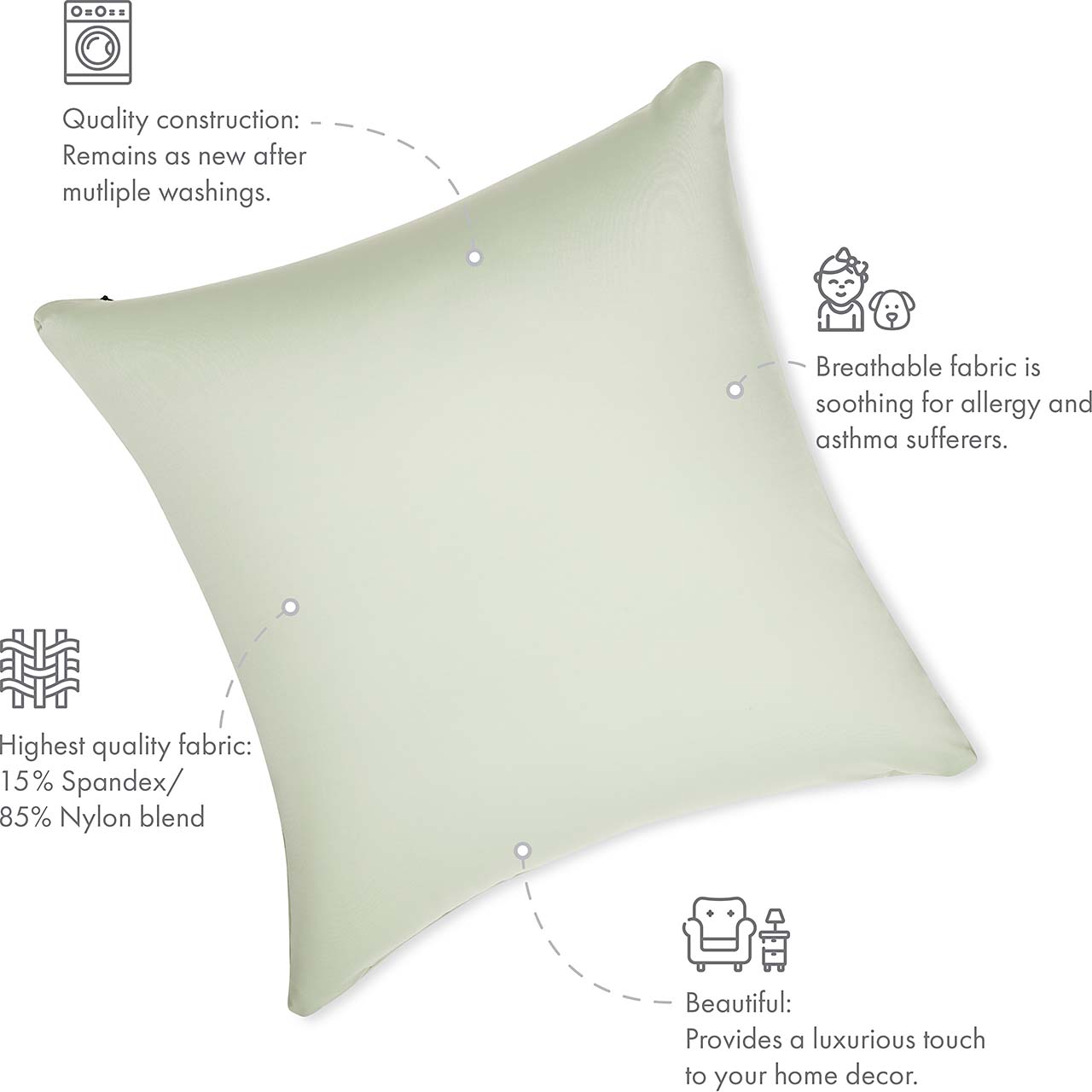 Pillow & Cover / Cadet Grey