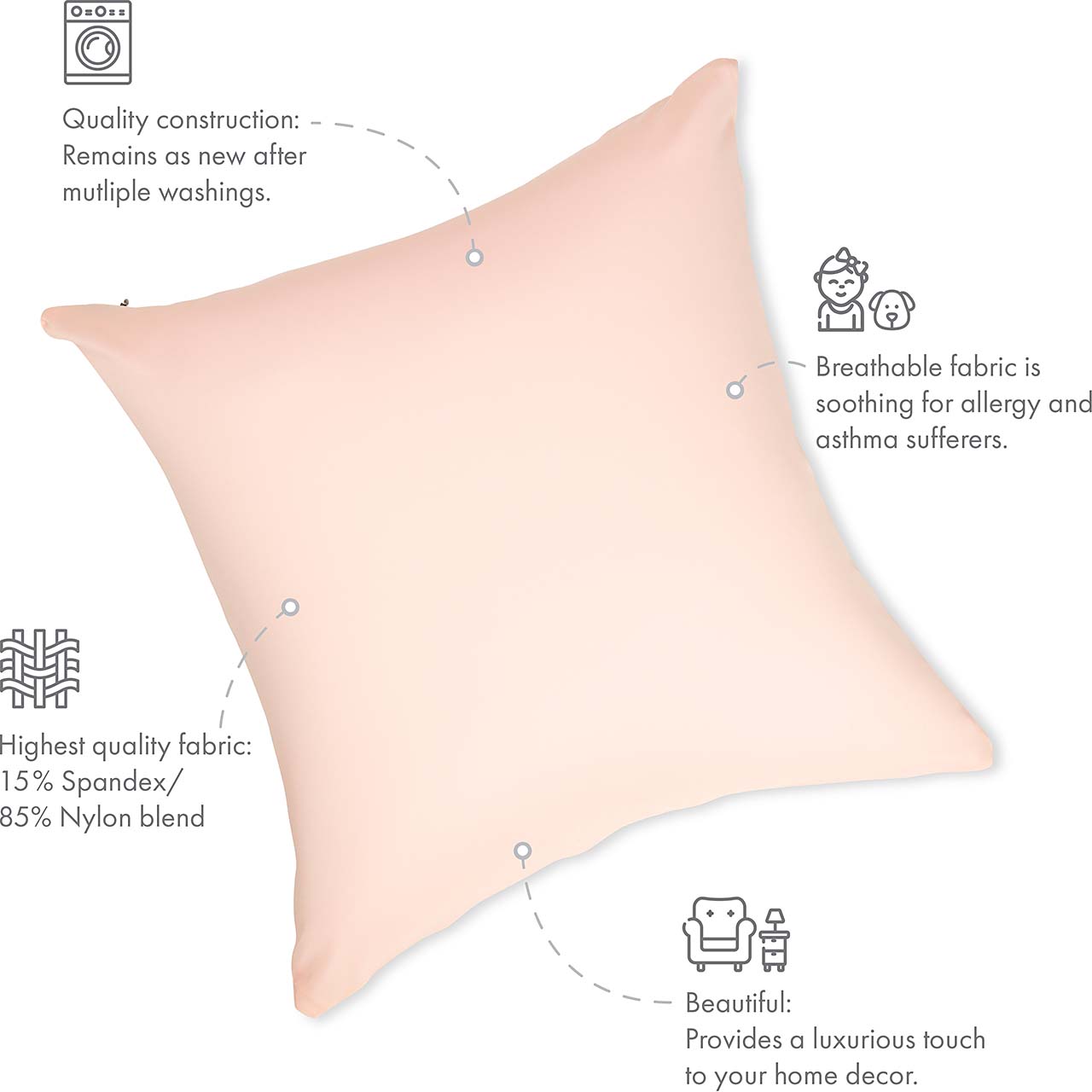 Pillow & Cover / Cream Peach