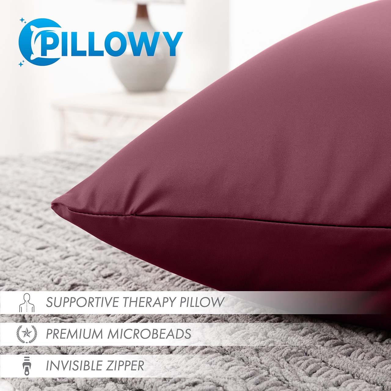 Pillowcover Only / Burgundy - Merlot