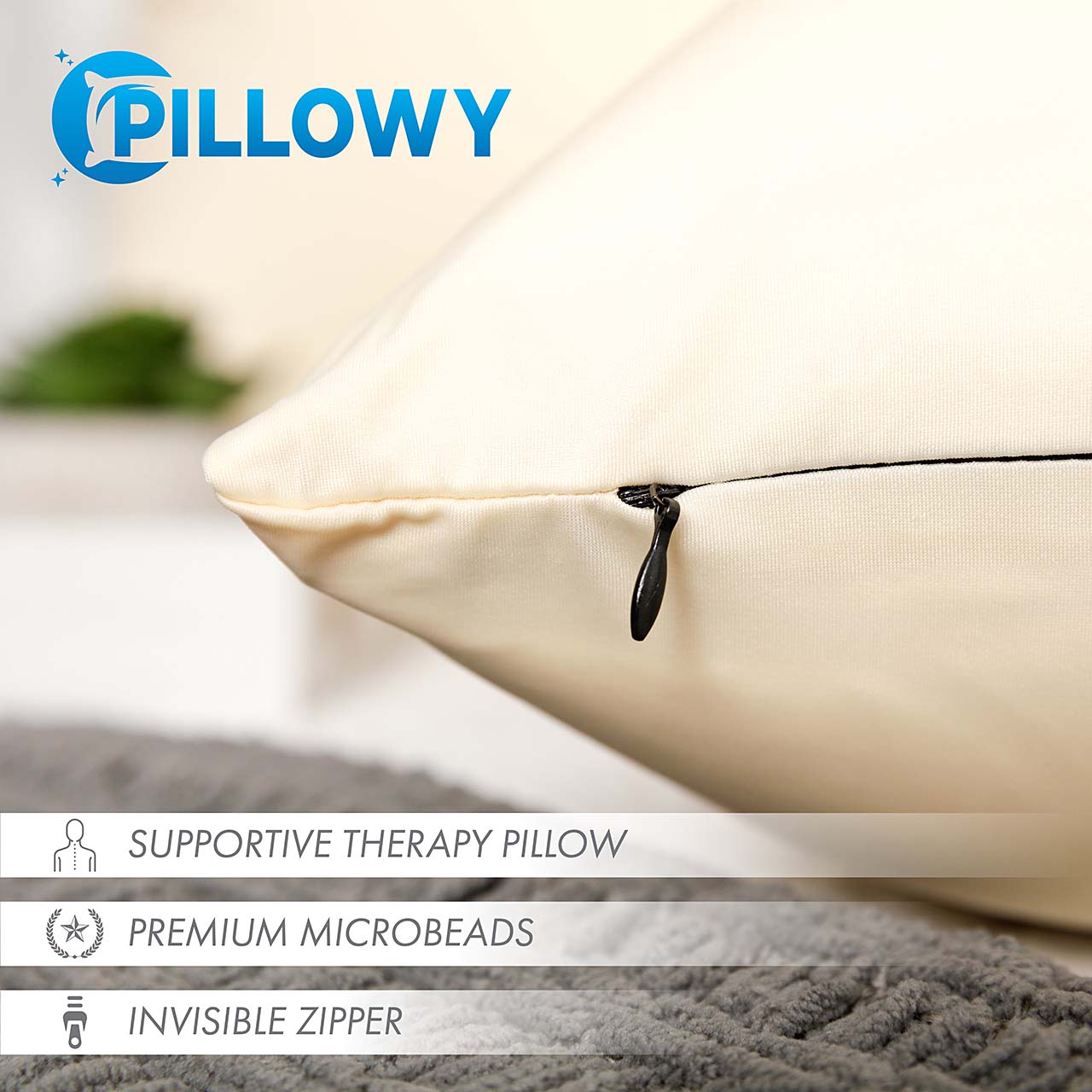 Pillowcover Only / Off white- Creme