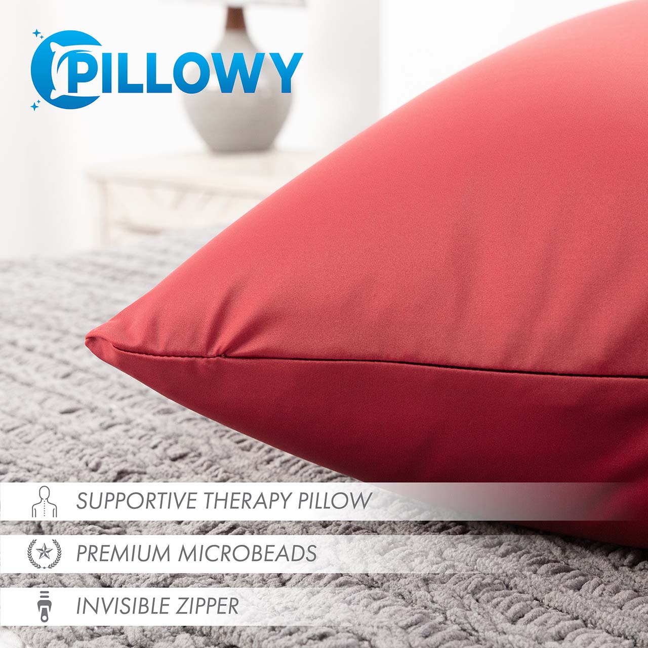 Pillowcover Only / Maroon