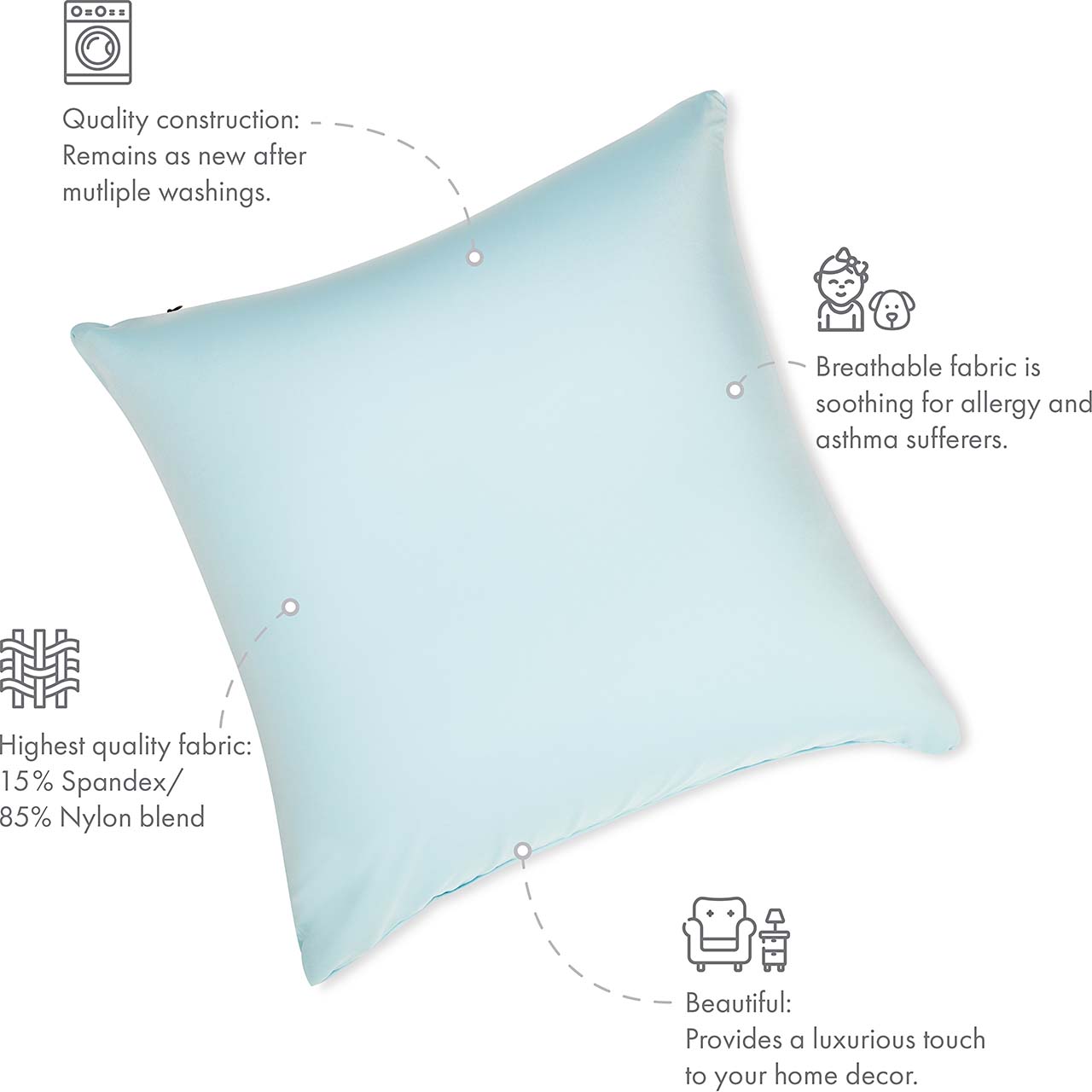 Pillowcover Only / Sweat Baby Blue