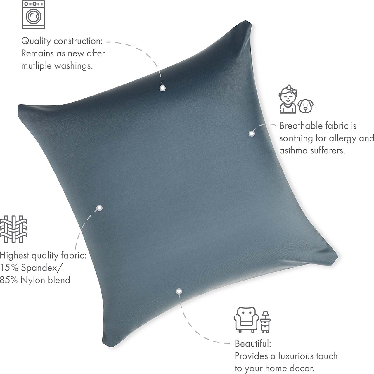 Pillowcover Only / Dark Slate Grey