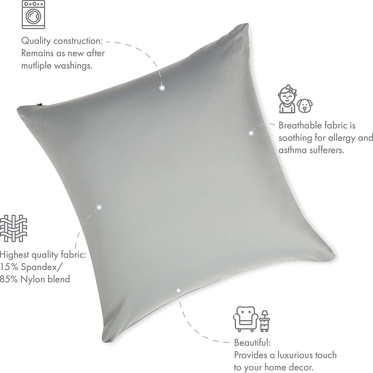 Pillowcover Only / Light Grey