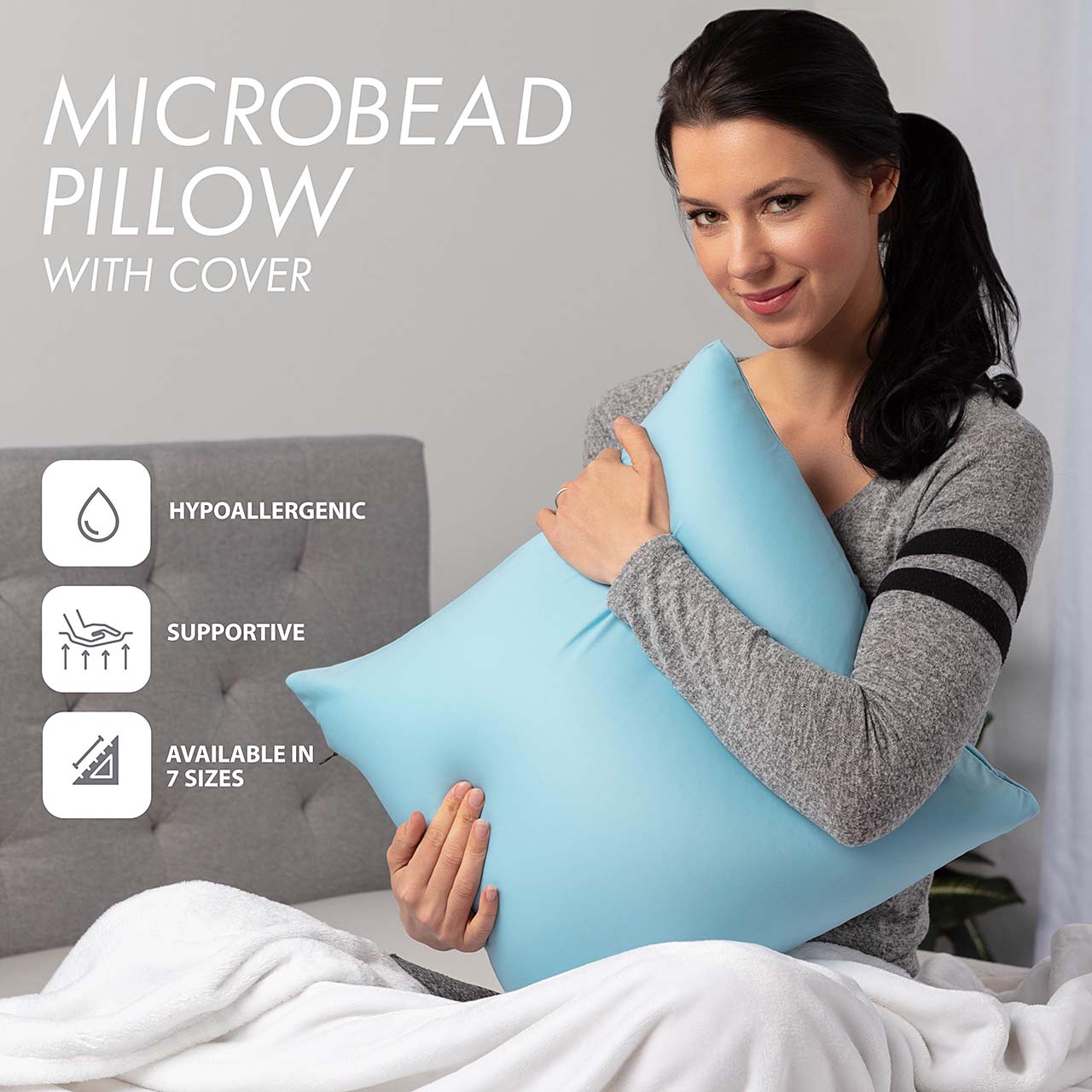 Pillowcover Only / Sweat Baby Blue