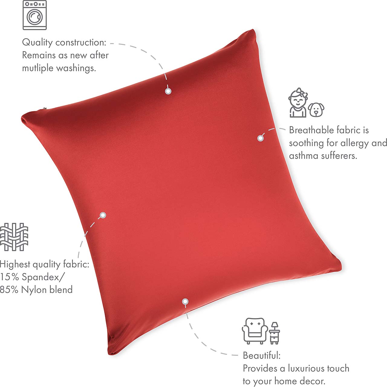 Pillowcover Only / Maroon