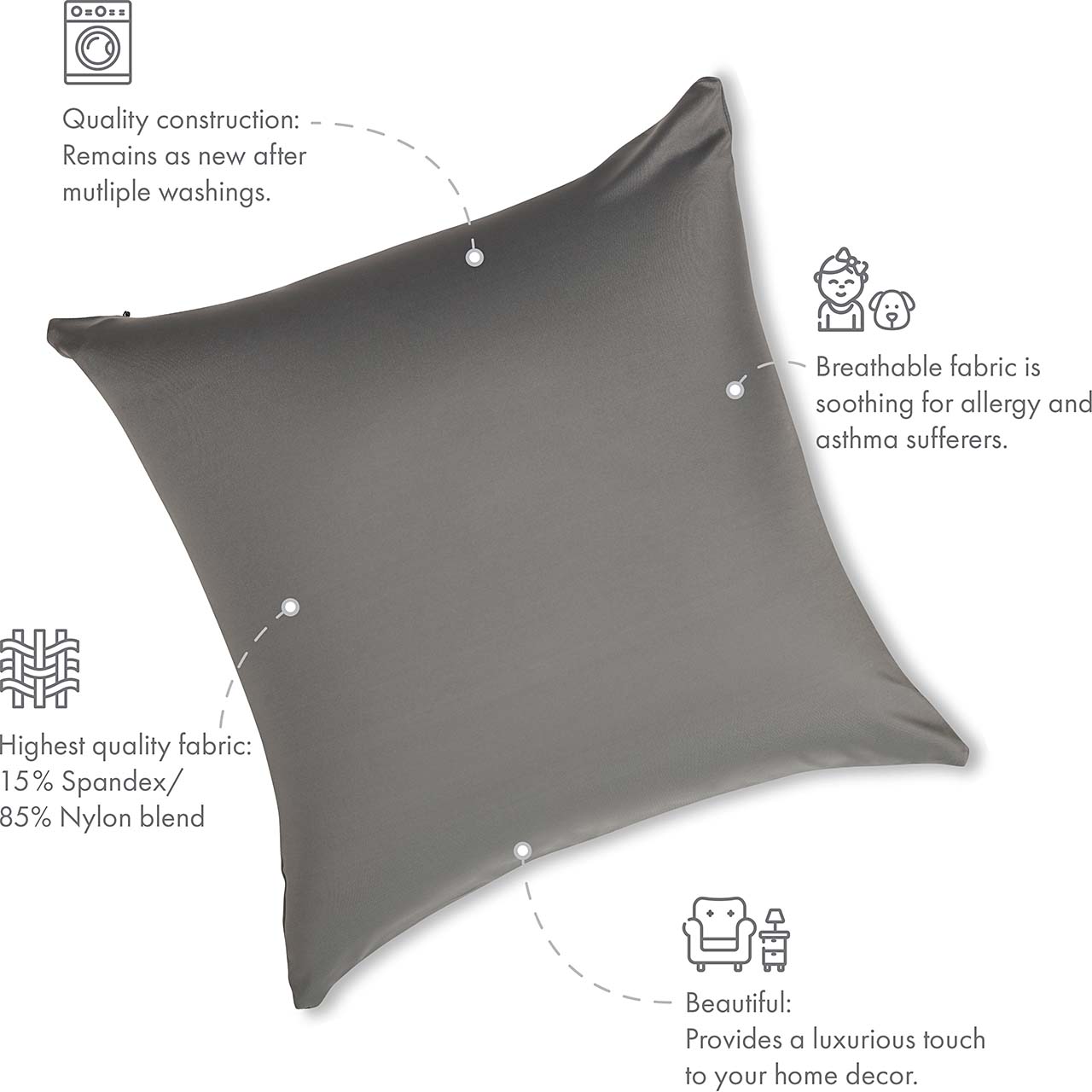 Pillowcover Only / Dark Grey