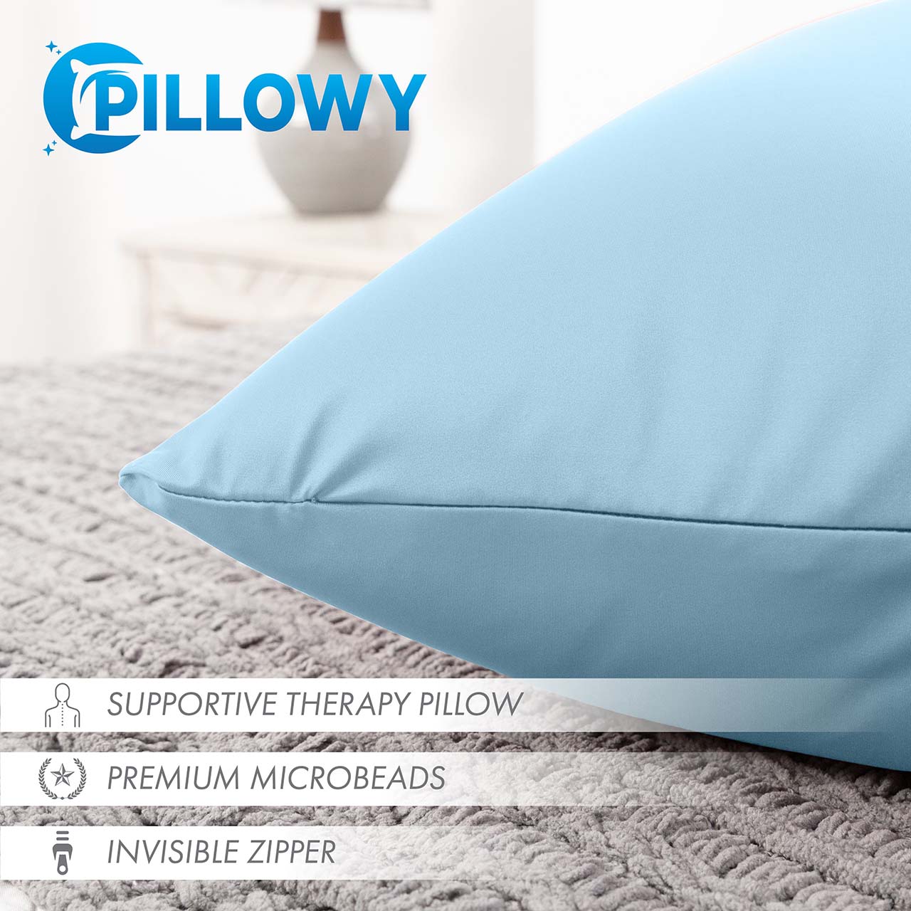 Pillowcover Only / Sweat Baby Blue